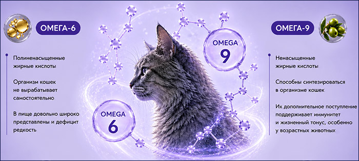 Омега-6 и Омега-9 для кошек